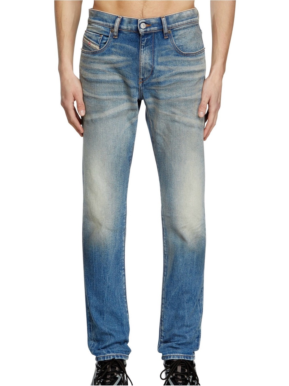 New NWT Diesel Jeans 2019 D-Struck 34 x 32L slim straight men’s blue faded wash